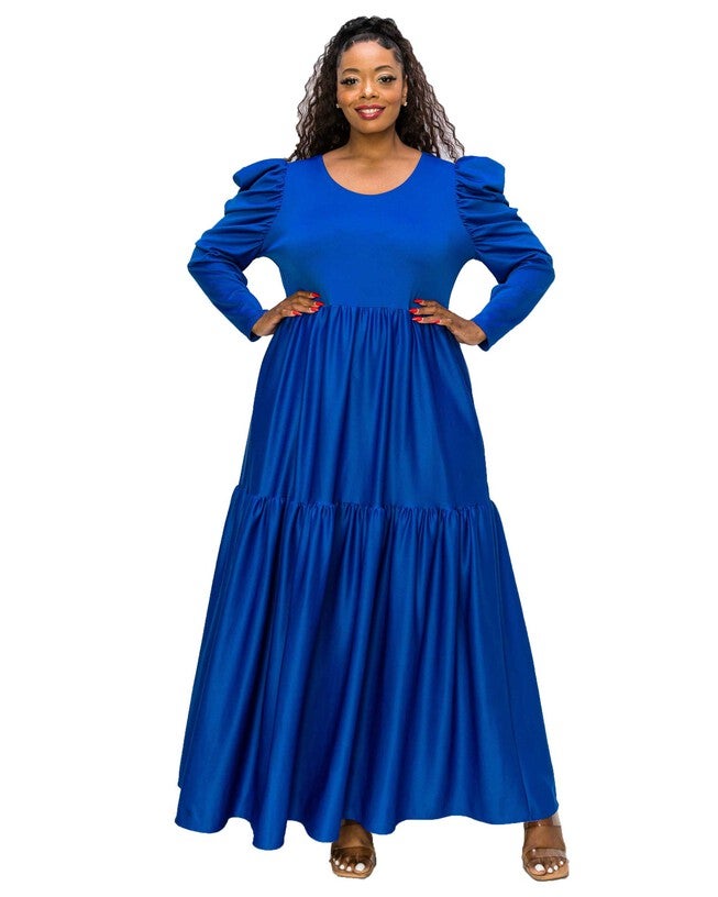 ISABEL TIERED MAXI DRESS, Royal / Royal Blue, hi-res image number 0
