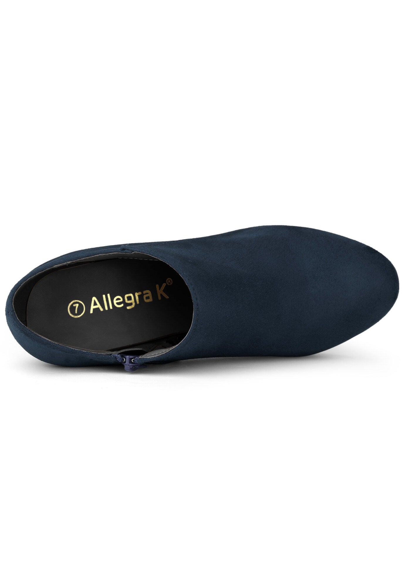 PLATFORM ROUND TOE ANKLE BOOTIES, Navy Blue / Navy, alternate image number 3