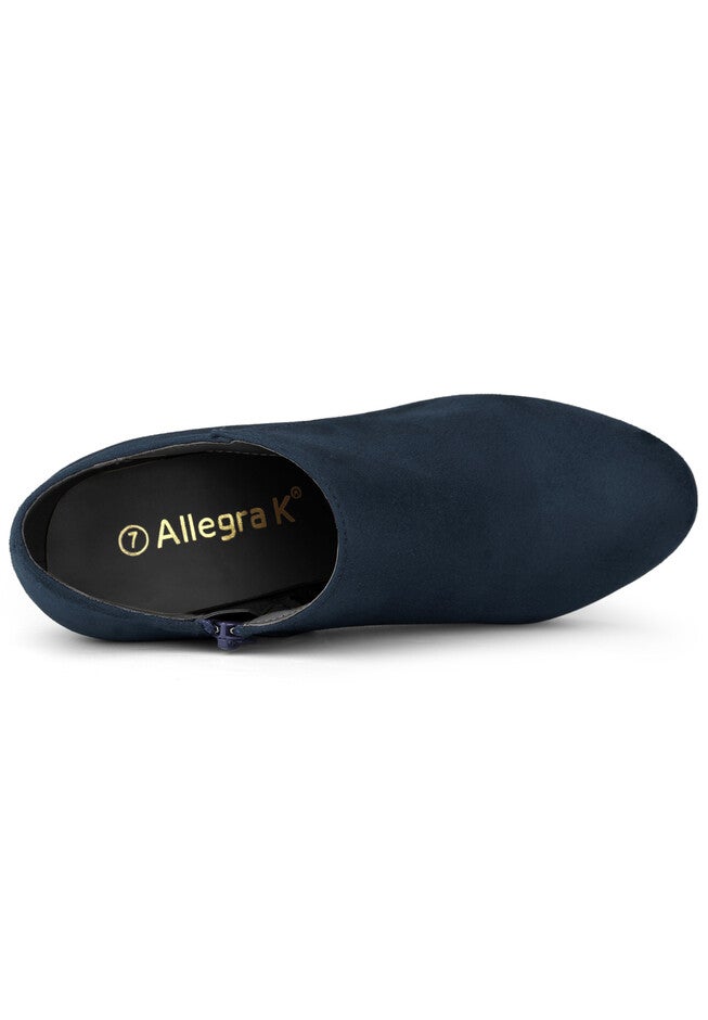 PLATFORM ROUND TOE ANKLE BOOTIES, Navy Blue / Navy, alternate image number 3