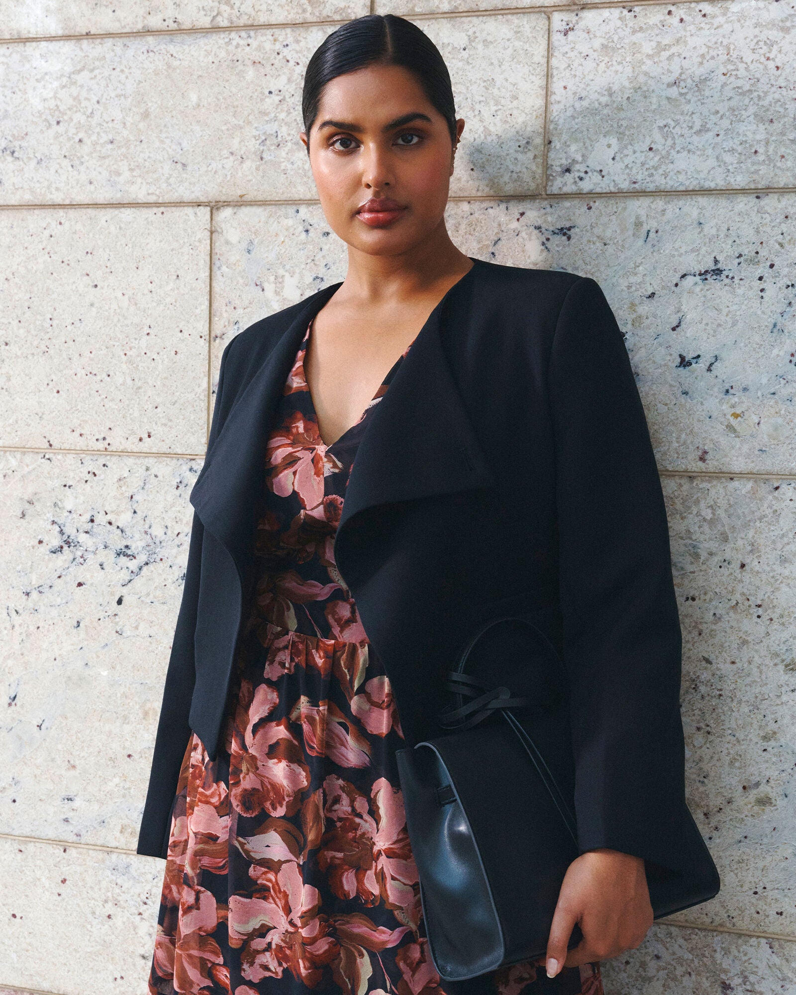 Eboni Cropped Jacket, Black / Black, alternate image number 1