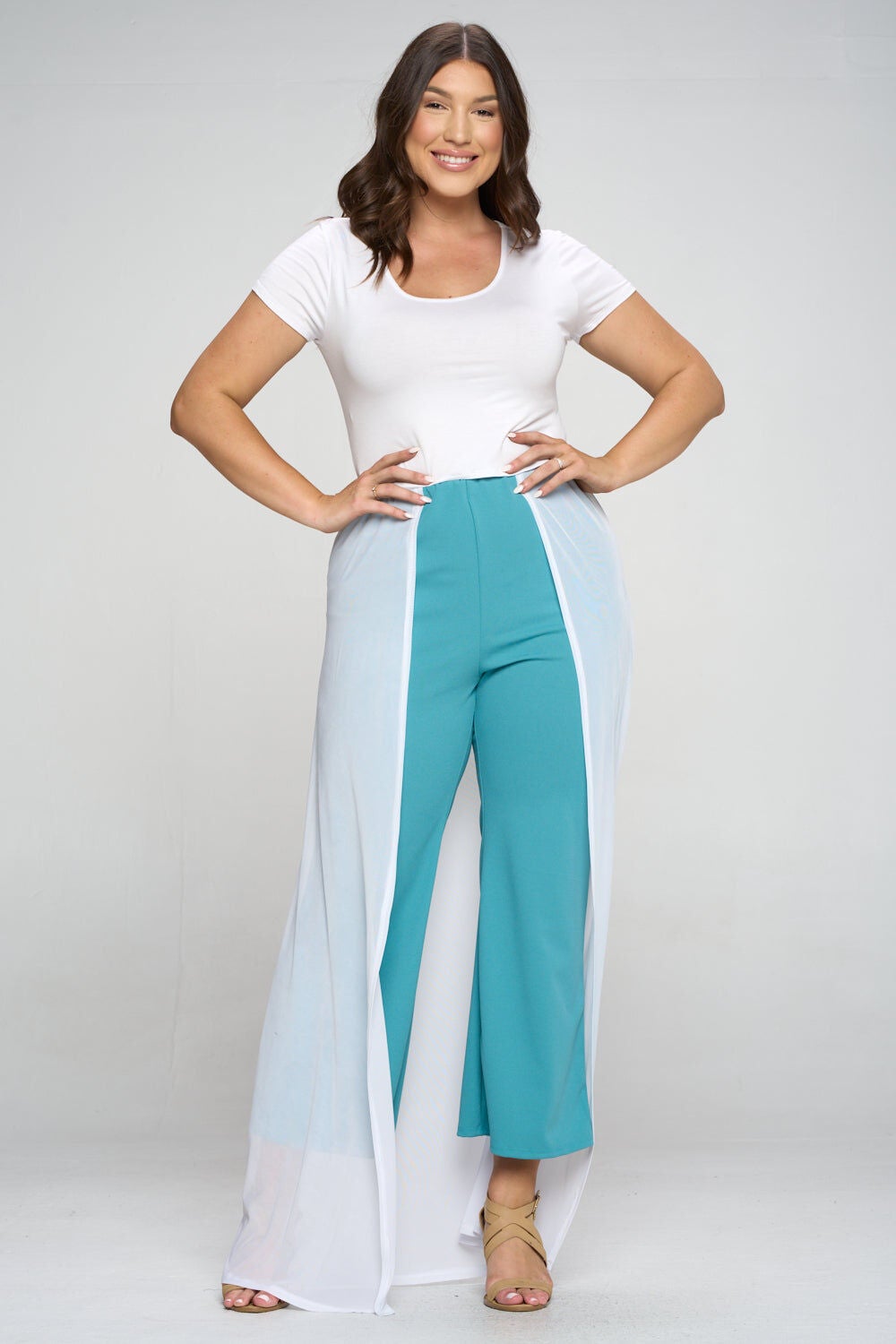 WALK THROUGH MESH PANTS, Seafoam and White / White, alternate image number 3