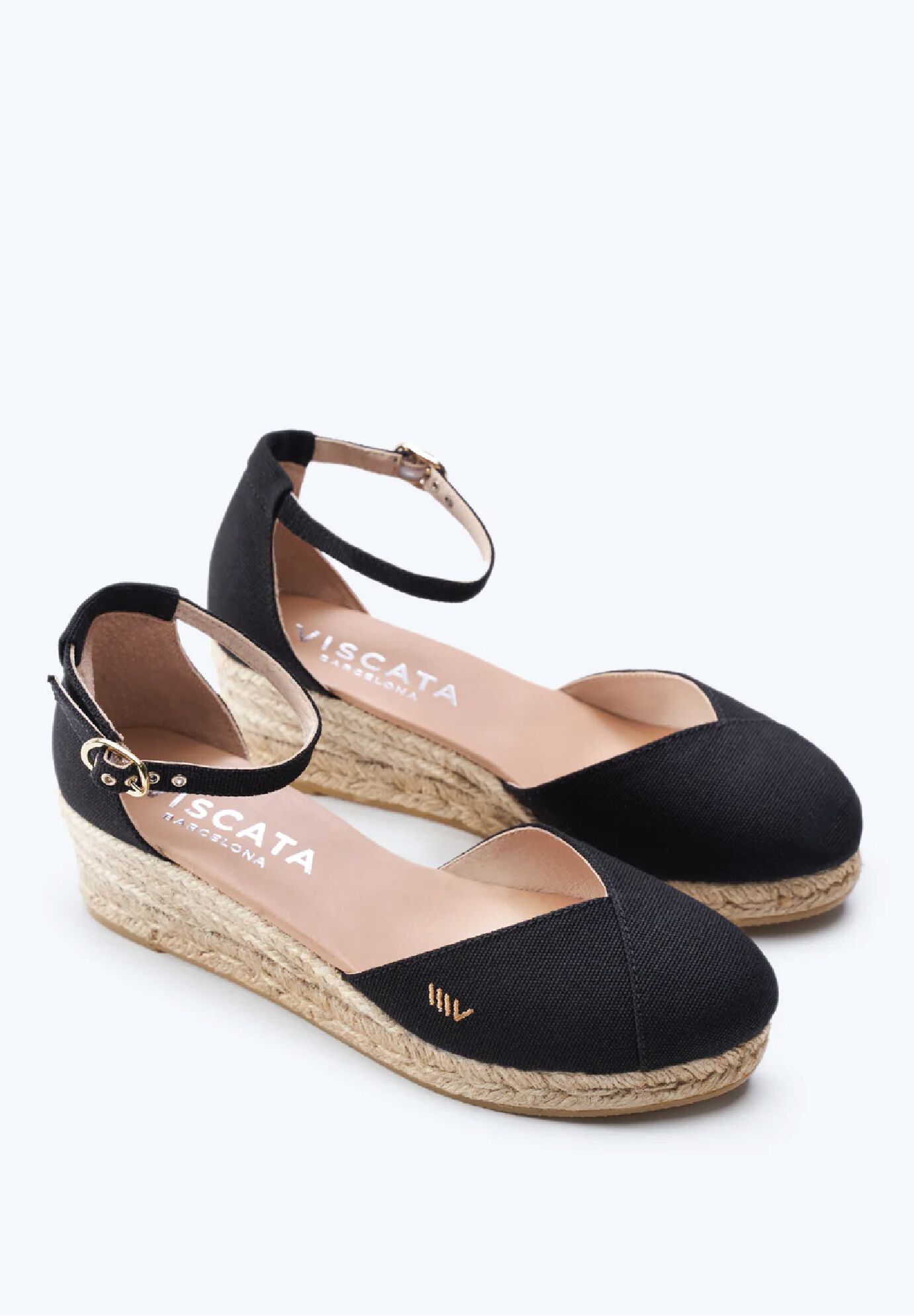 Formiga Canvas Espadrille Wedges, Black / Black, alternate image number 1