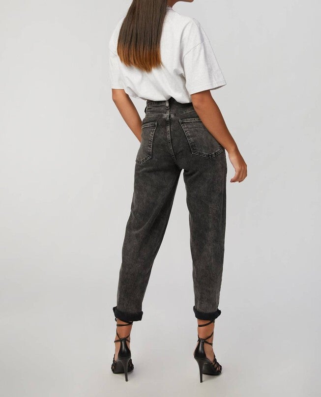 LARA CROFT JEANS IN WASHED GREY, Washed Grey / Black, alternate image number null