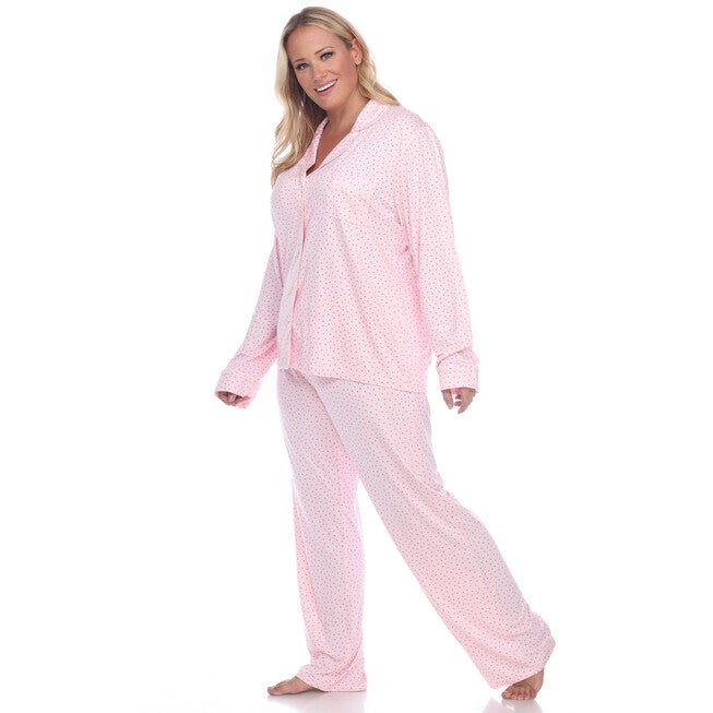 Long Sleeve Pajama Set, Pink / Pink, alternate image number 1