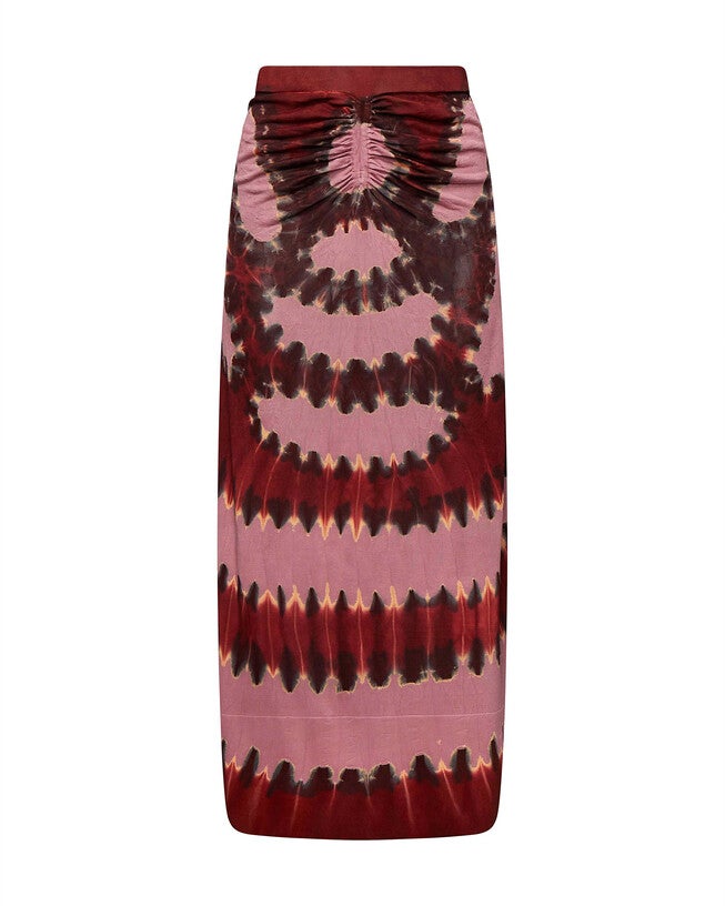 'Arroyo' Skirt, Burnt Red Shibori / Rust, hi-res image number null