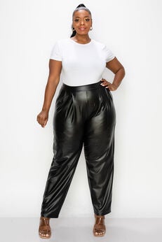 ELISE VEGAN LEATHER POCKET PANTS