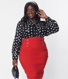 Unique Vintage Black & White Sequin Dot Lena Blouse