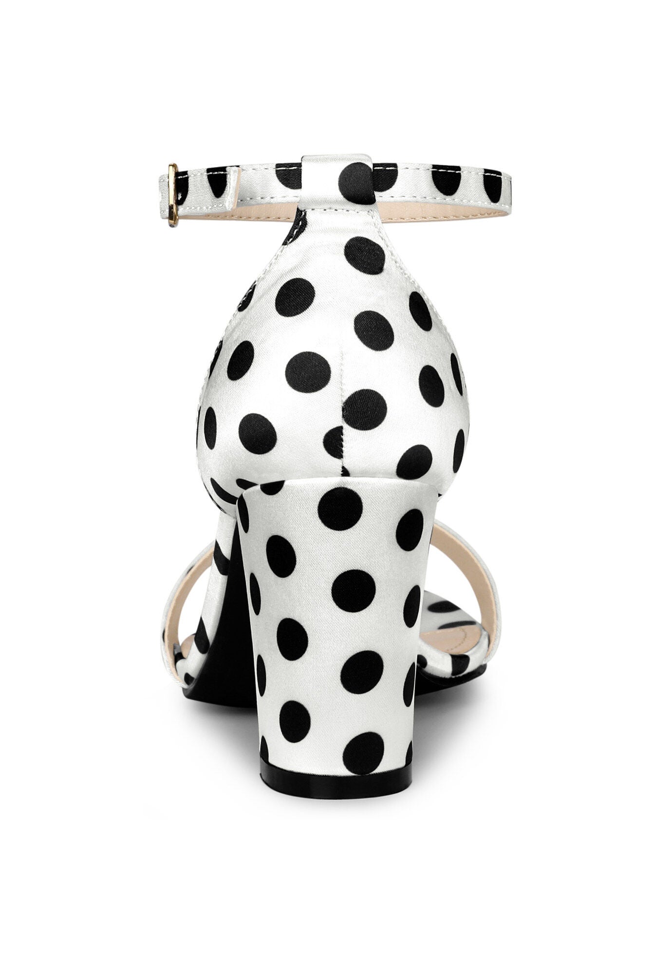 Open Toe Ankle Strap Chunky High Heel Sandals, White / White, alternate image number 2