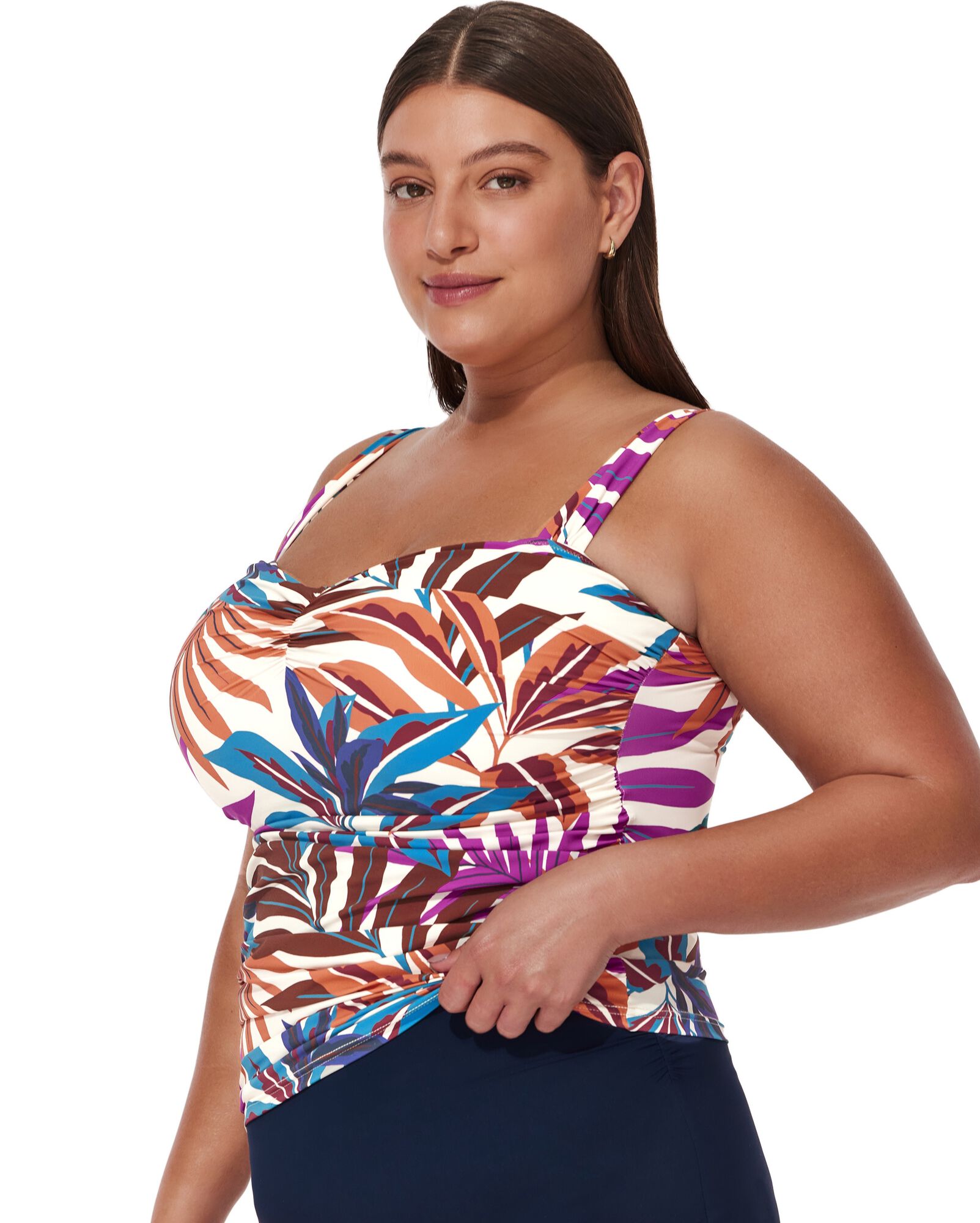 Plantopia Plus Size Tankini Top, Multi / multi, alternate image number 1