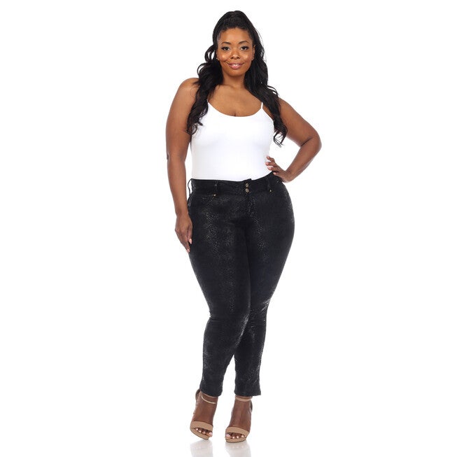 Faux Suede Snake Print Pants, , alternate image number null
