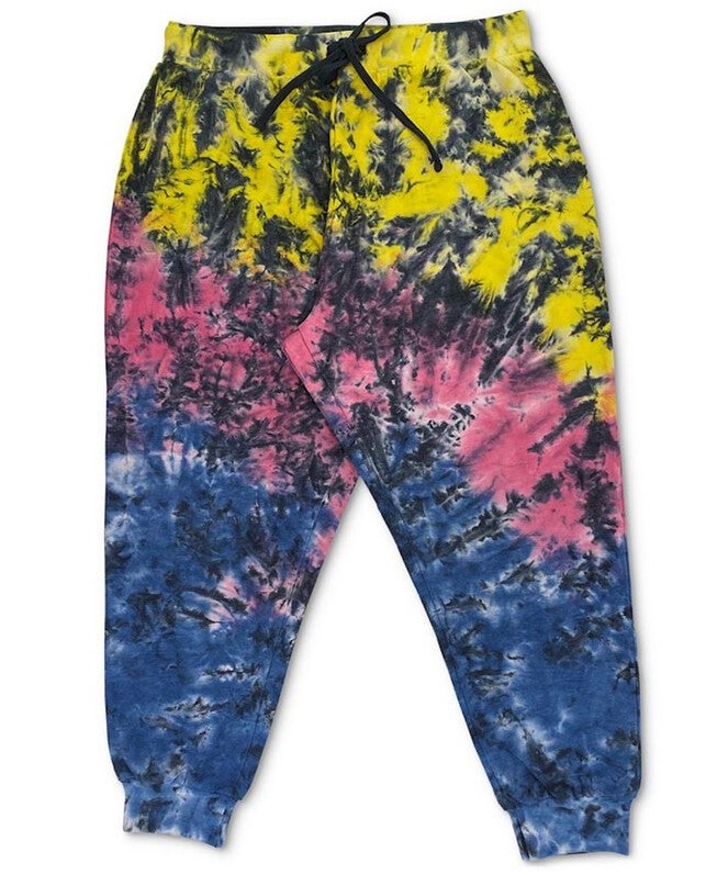 Full Circle Trends Women's Trendy Tie Dyed Jogger Pants Green 1X, Green / Olive Green, hi-res image number 0
