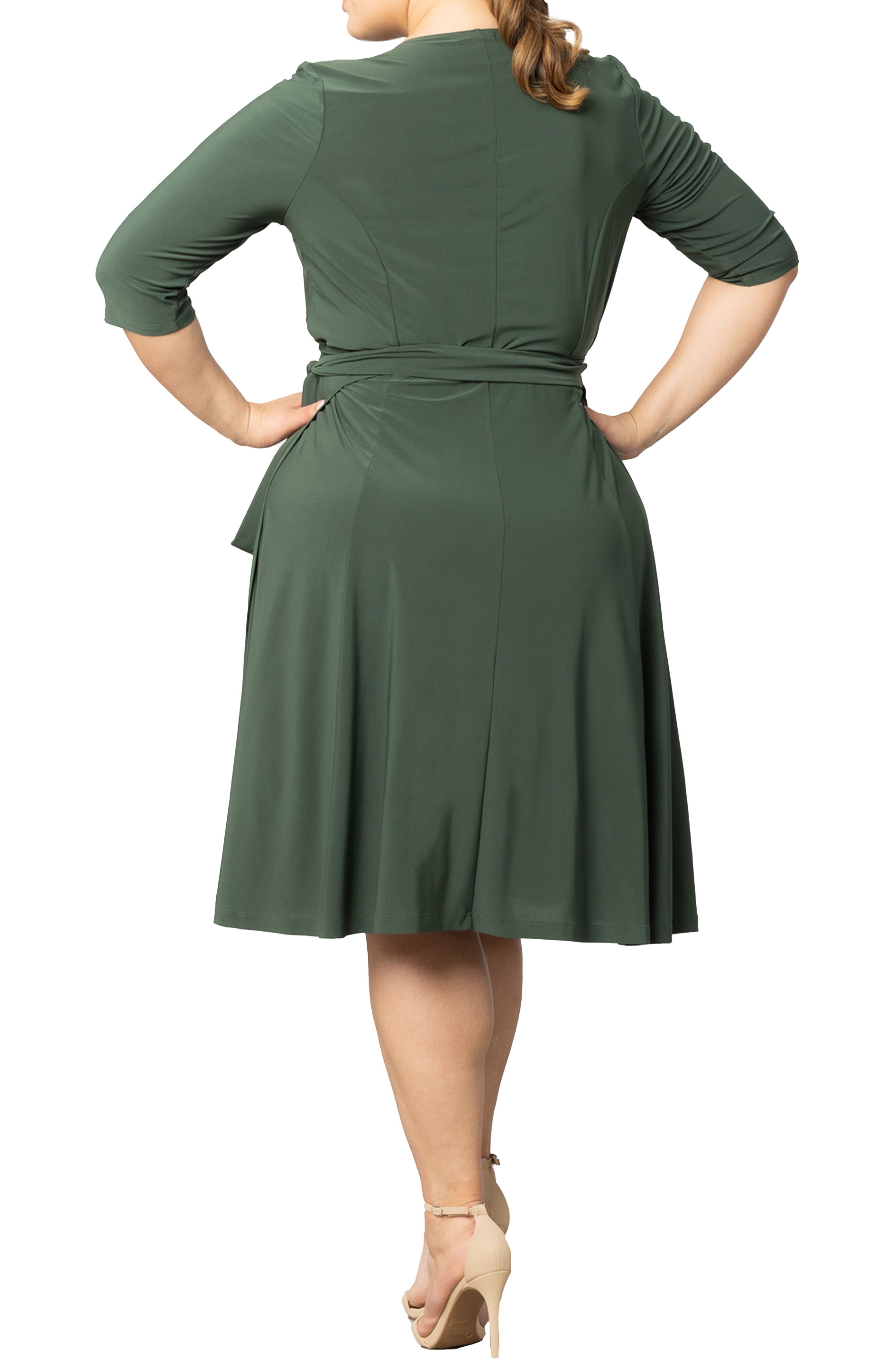 Essential Wrap Dress, OLIVE GREEN / Olive Green, alternate image number 2