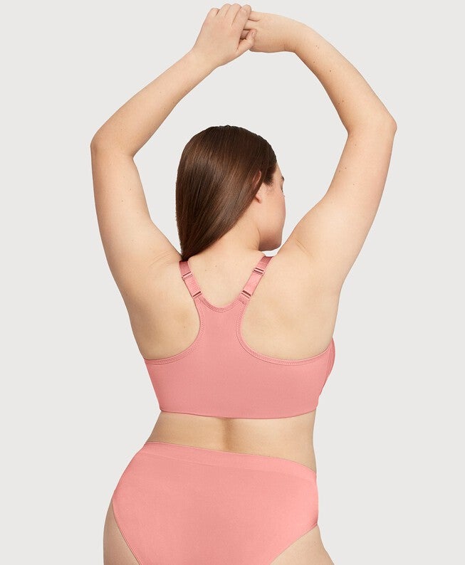 Front-Closure Smoothing WonderWire Bra, Apricot / Pink, alternate image number 3