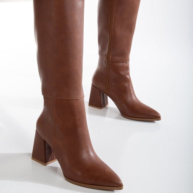 VALERIE - BROWN KNEE HIGH BOOTS, BROWN / Brown, alternate image number 3