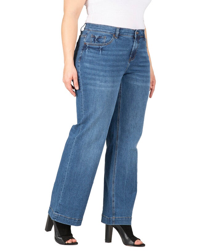 Quinn Plus Size Stretch Slim Straight Fit Jeans, 3208 Whisker / Dark Wash, alternate image number 3
