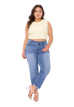 Summer Crew Neck Sleeveless Shirt Cami Cropped Tank Top