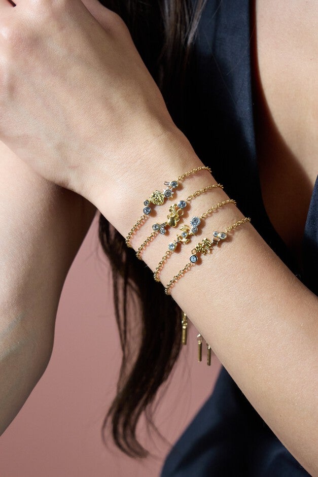 Leo Symbol Inline Bracelet, Two tone / Gold, alternate image number 1