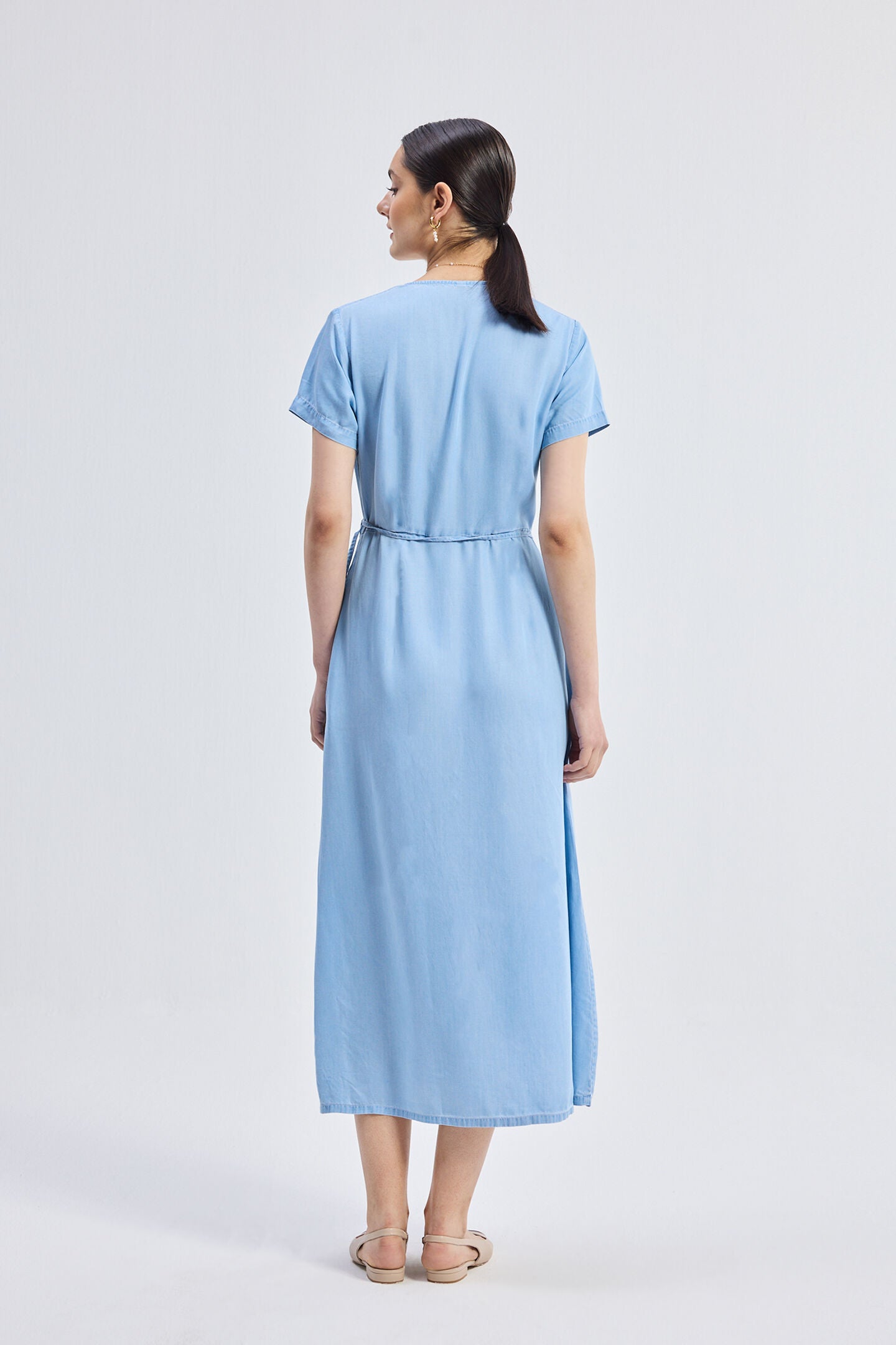 Maxi Wrap Dress in Light Blue, Ocean Blue / Light Blue, alternate image number 1