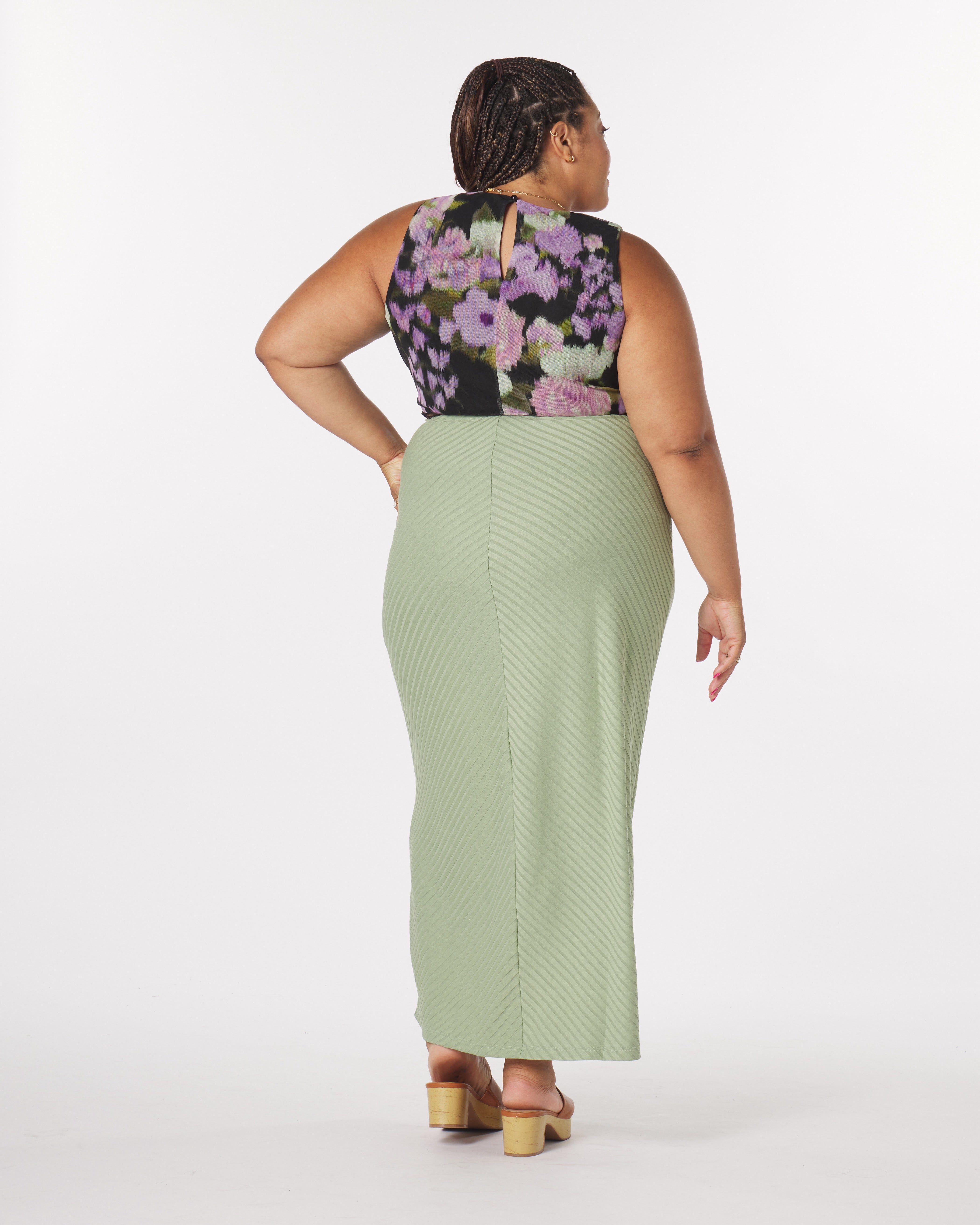 Luna Maxi Skirt, Sage / Sage Green, alternate image number 2