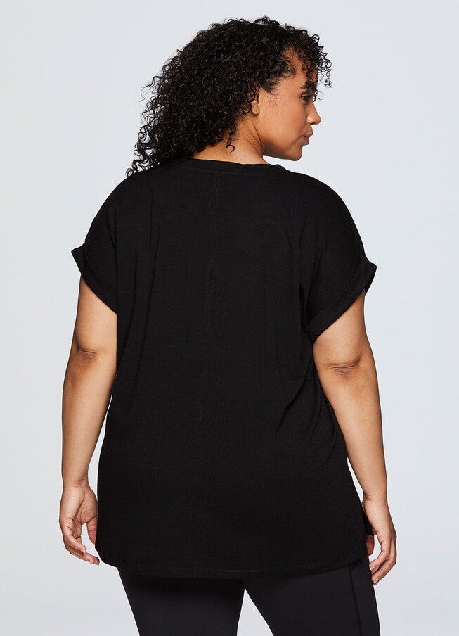 Plus Everyday V-Neck Tunic, Black / Black, alternate image number null