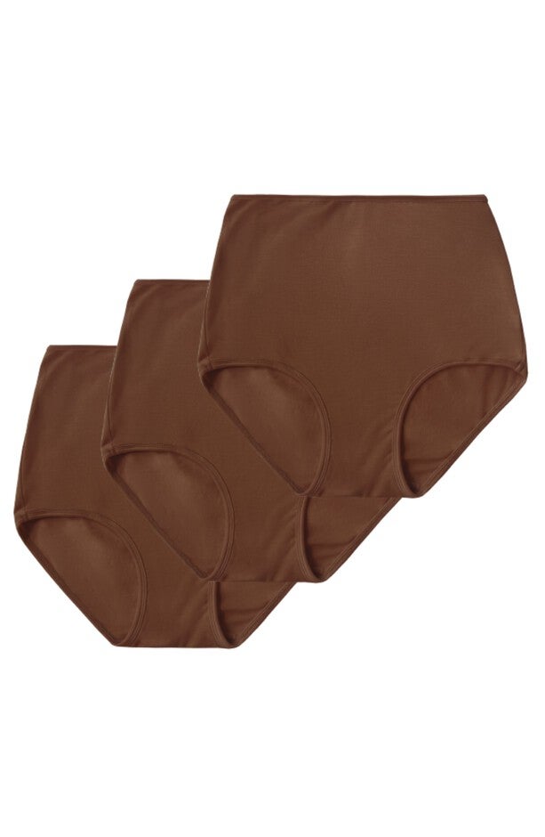 3-Pack High-Rise Ultra Soft Sustainable Briefs, Deep Nude / Brown, hi-res image number 0