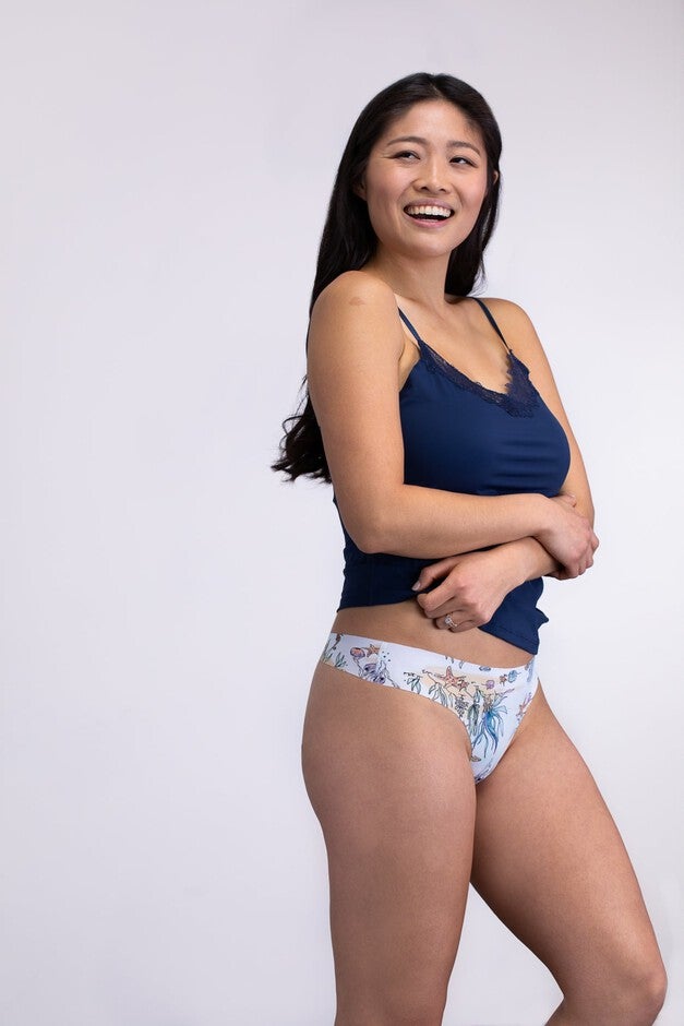VIP THONG PRINTS, Sea Print / White, alternate image number 1