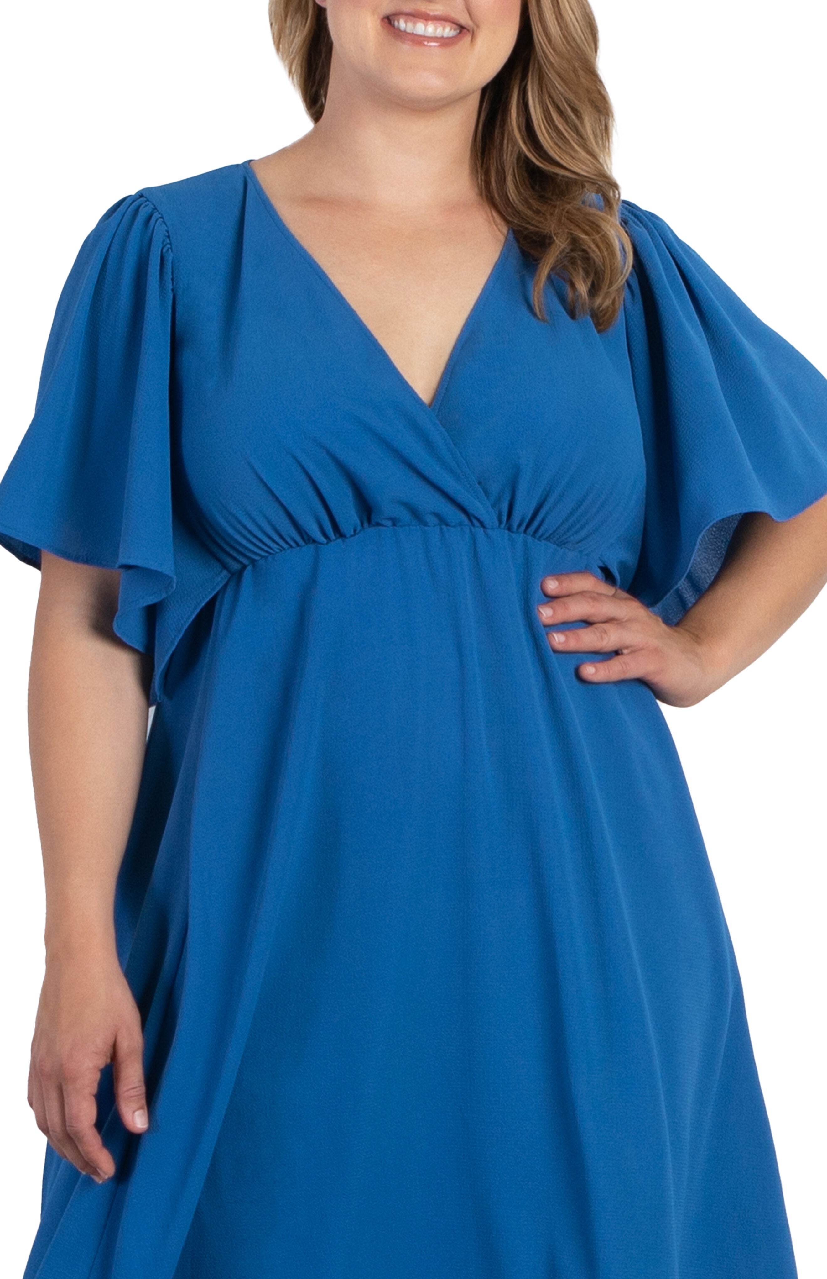 Florence Flutter Sleeve Dress, PACIFIC BLUE / Azure Blue, alternate image number 1