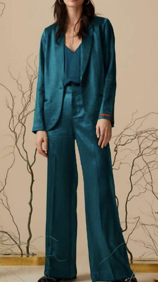 WIDE LEG PANT IN EMERALD, Emerald / Hunter Green, alternate image number null