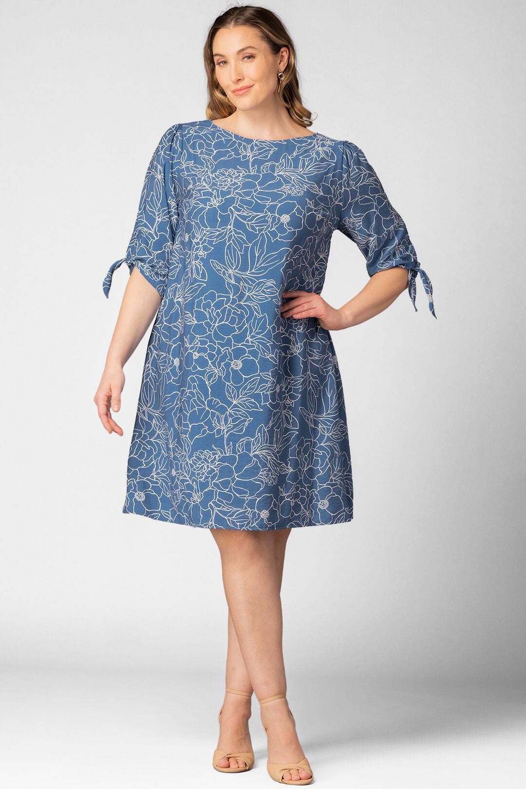Manhattan Shift Dress, Blue Floral Print / Light Blue, hi-res image number 0