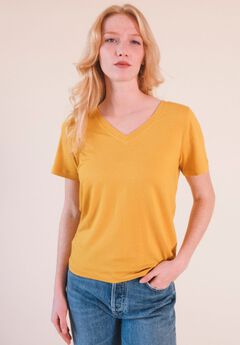 Plus Louise Organic Cotton + Tencel  V-neck Tee