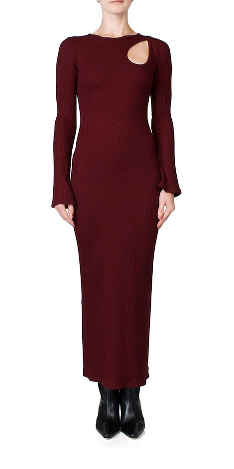 SPACE DRESS IN BURGUNDY, Burgundy / Red, hi-res image number 0