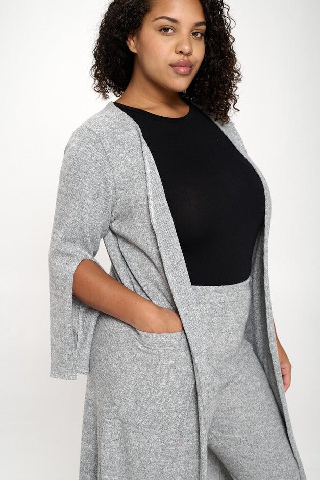 SPLIT SLEEVE CARDIGAN AND PANTS SET, , alternate image number 7