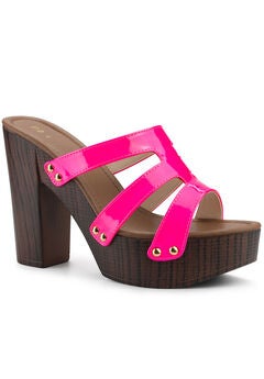 Platform Open Toe Slide Chunky Heels Sandals
