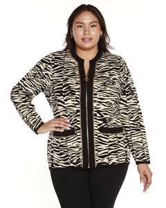 ZEBRA JACQUARD SWEATER JACKET