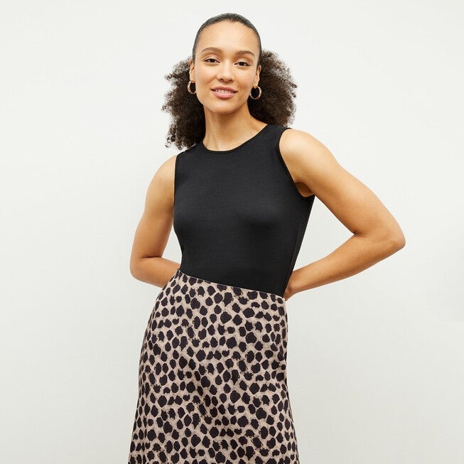 Paige Tank - Ribbed Pima Cotton, Black / Black, hi-res image number 0