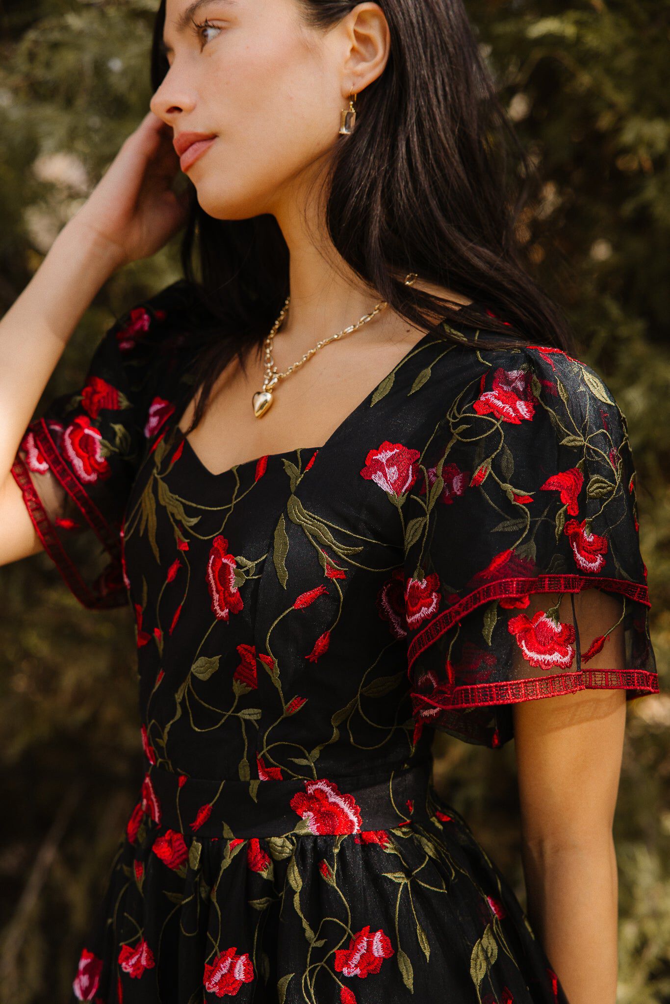 Flroa Dress, Romantic Roses / Black, alternate image number 1