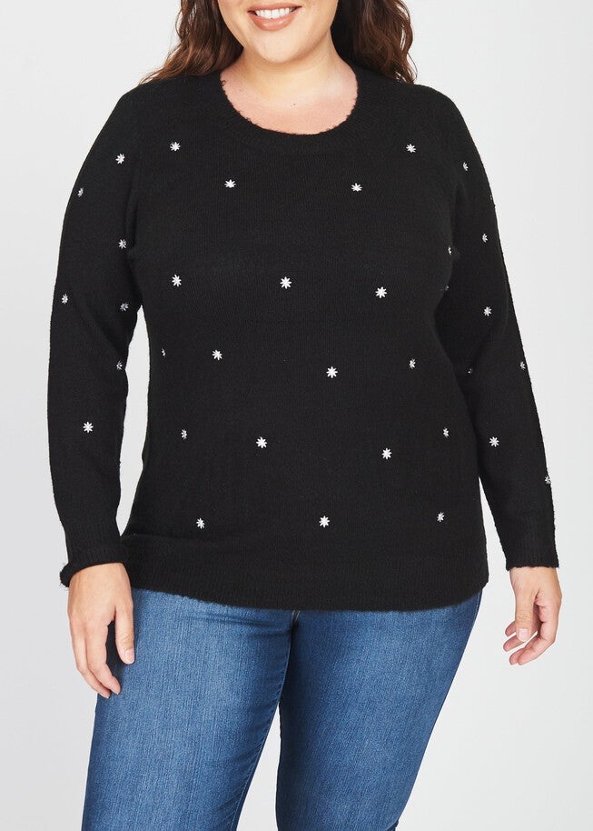 Corrine Embroidered Crew Neck Sweater, , alternate image number null