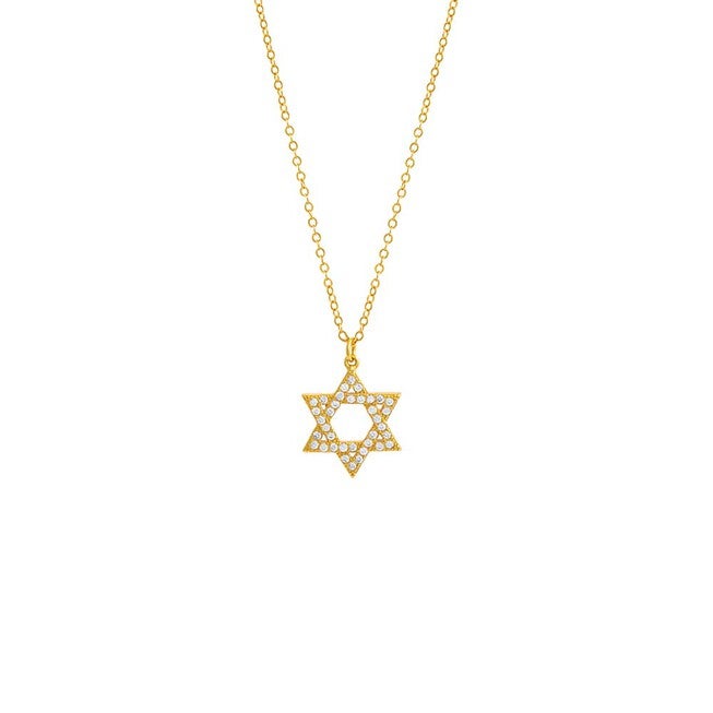 Pave Star Of David Necklace Gold One Size, Gold / Gold, hi-res image number null