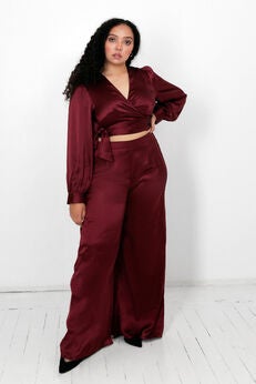 Isa and Dora Wrap Top And Pants Two Piece Set