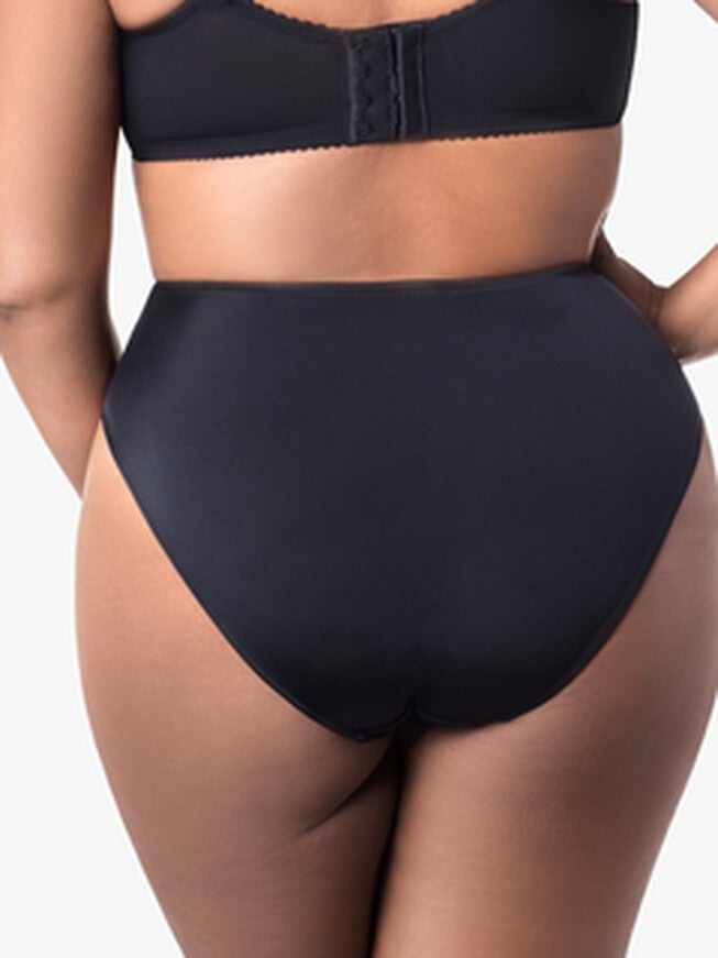 Tulip Embroidered Panty, Black / Black, alternate image number 2