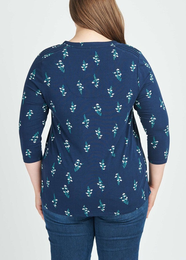 Deborah 3/4 Sleeve Pleated Top, , alternate image number null