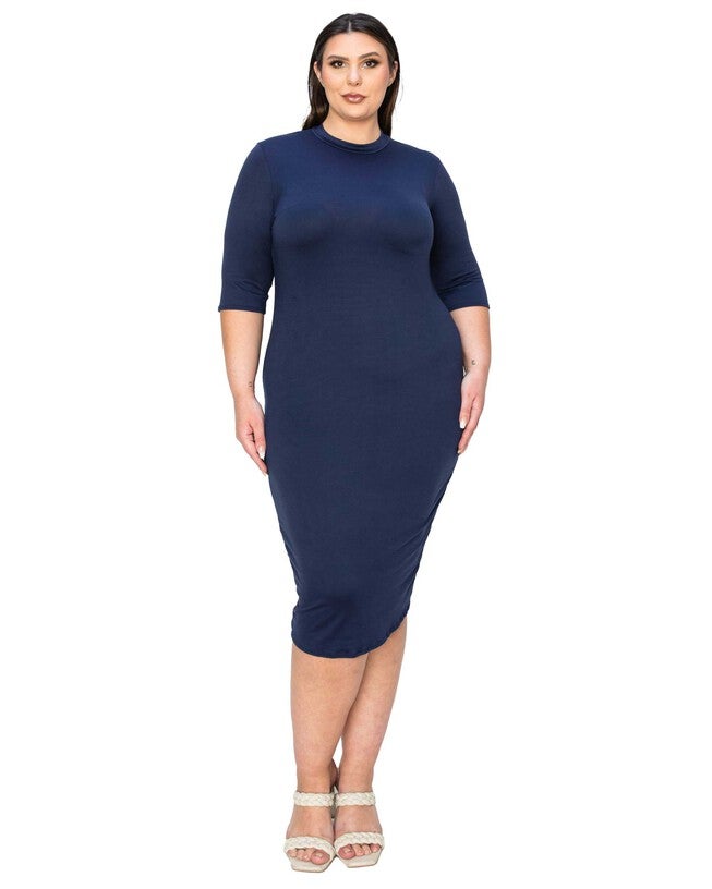 MONA MIDI DRESS, Navy / Navy, hi-res image number 0
