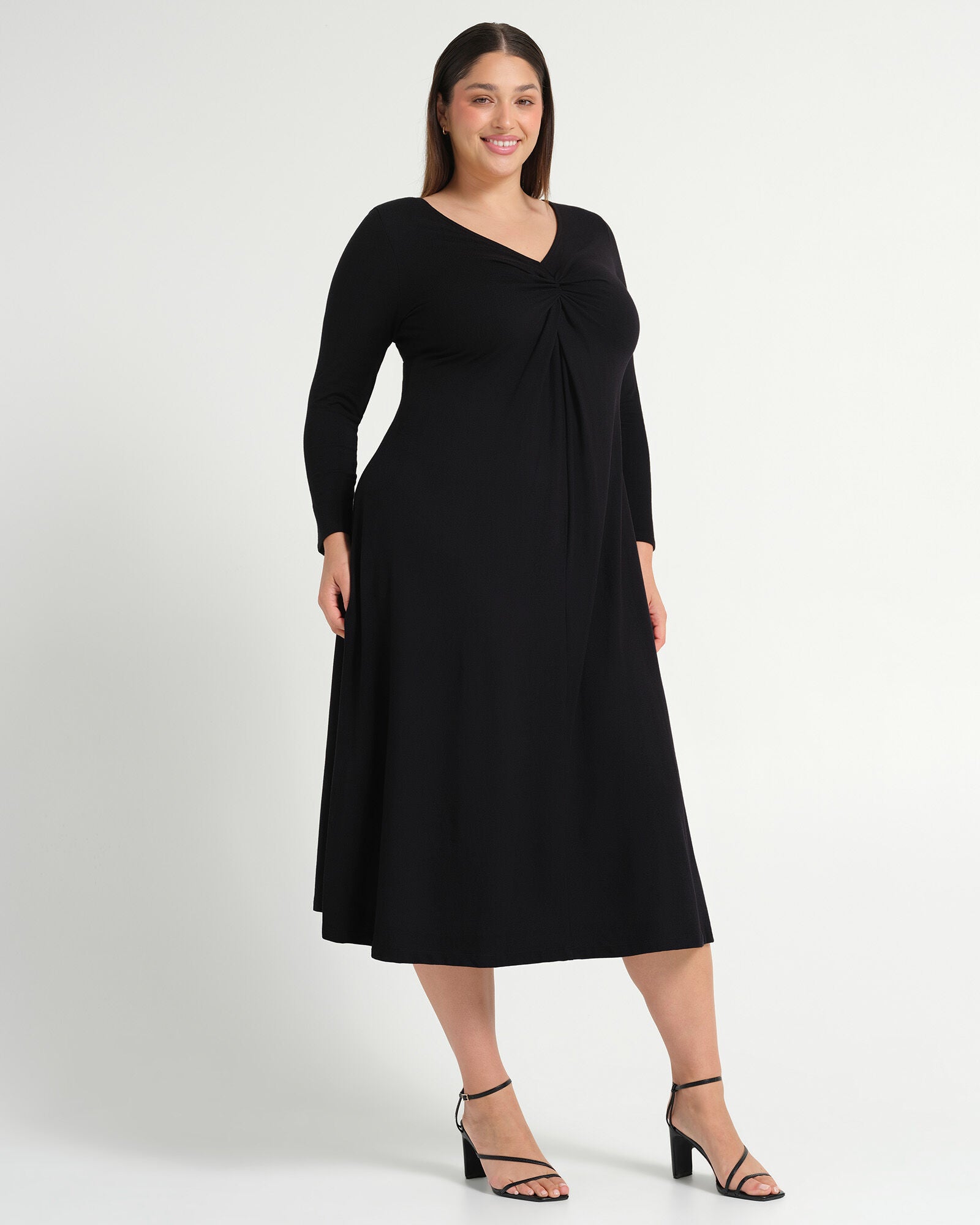 Equinox Long Sleeve Dress, Black / Black, alternate image number 1