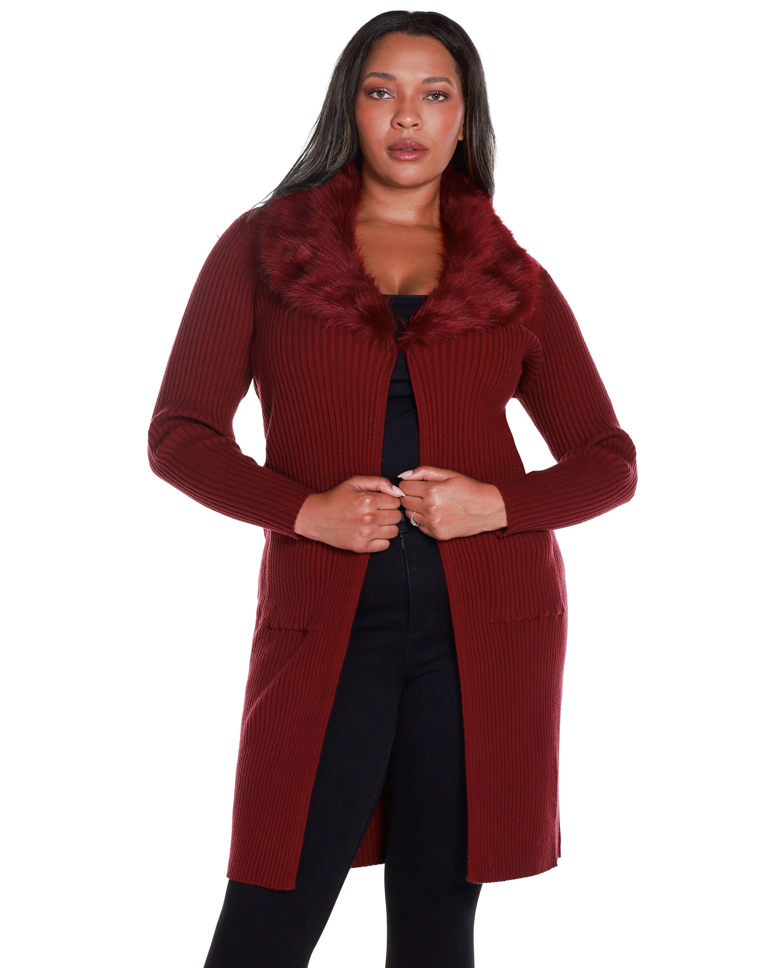 INC Ribbed musculo Duster