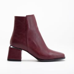 ODETTE - BURGUNDY MATT ANKLE BOOTS