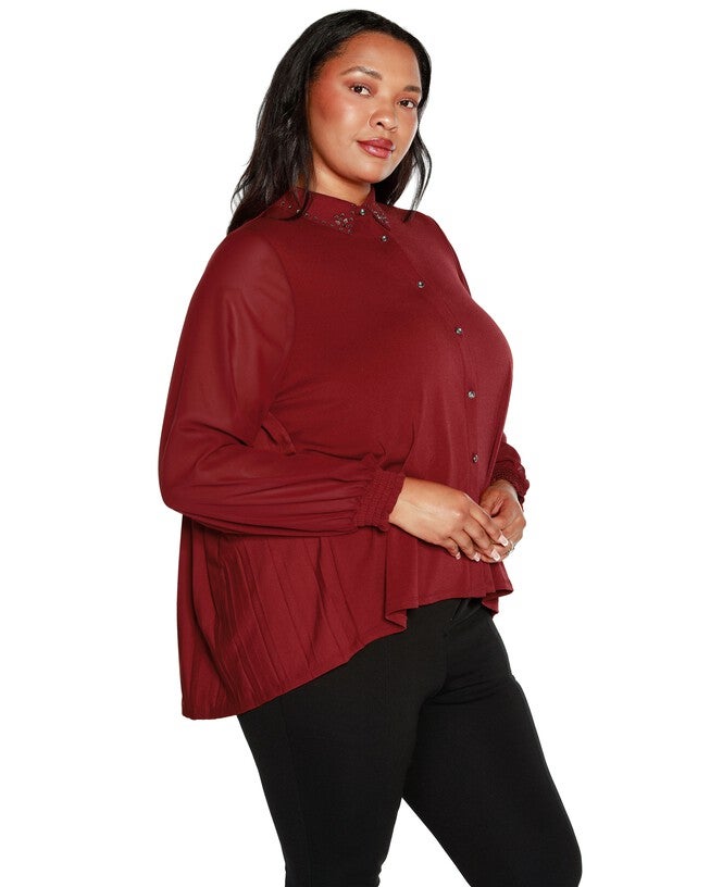 Plus Size Pointelle Button-Front Cardigan Sweater, Toasted Coconut / Beige, alternate image number null