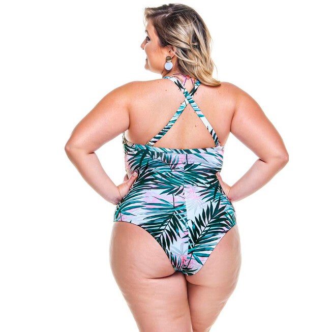 Padded Swimsuit And Crossed Back, Romance / Forest Green, alternate image number 1