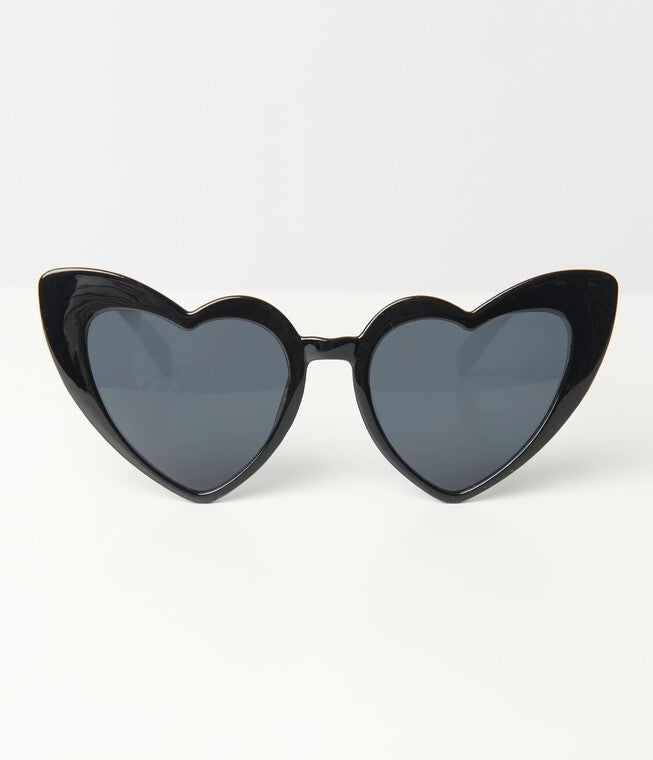Unique Vintage Black Heart Sunglasses, , alternate image number null