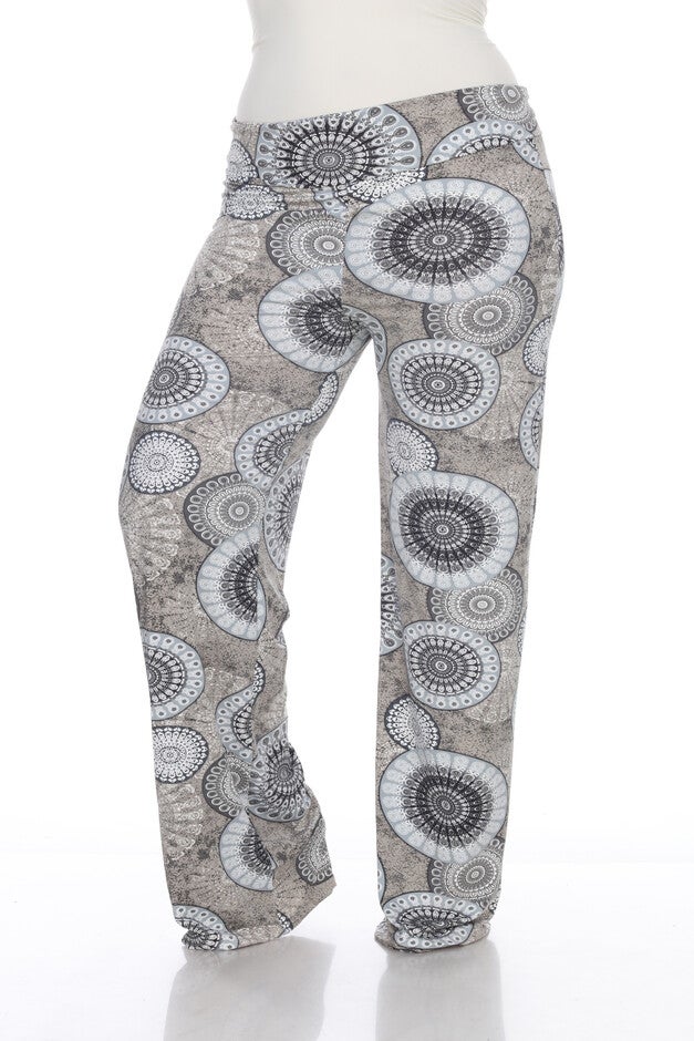 Circle Print Palazzo Pants, Grey Geo / Cool Gray, hi-res image number null