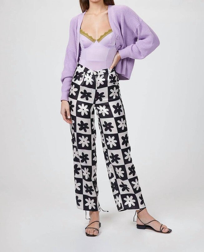 COURTNEY WIDE LEG PANT IN BLACK/WHITE, BlackWhite / Black, hi-res image number 0